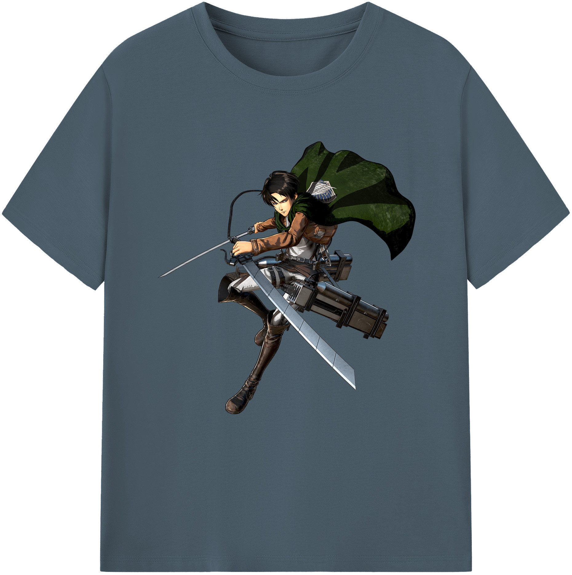 （画像用） 進撃の巨人 リヴァイ·アッカーマン Attack on Titan Levi Ackerman 綿100％半袖Tシャツ（フロントプリント）